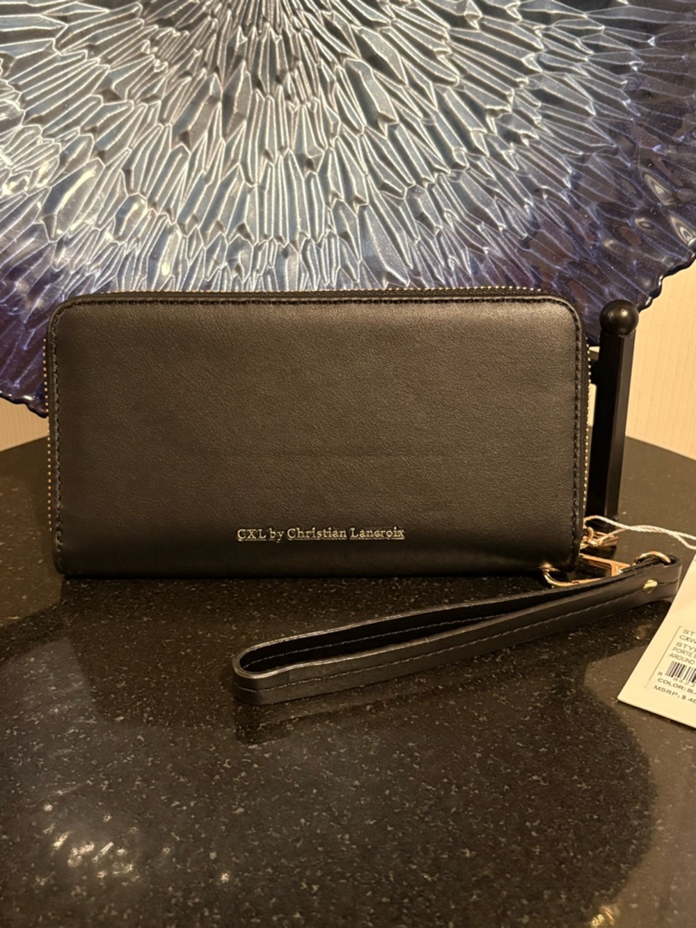 Christian Lacroix New Black Long Zip Wristlet Wallet - Picture 3 of 5